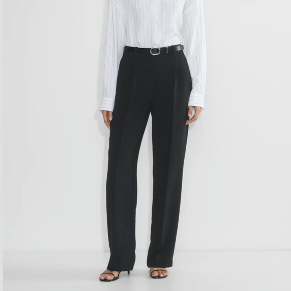 Aritizia Wilford Effortless Pant Japanese Crepette High Rise Wide Leg Size 10 - Picture 5 of 13